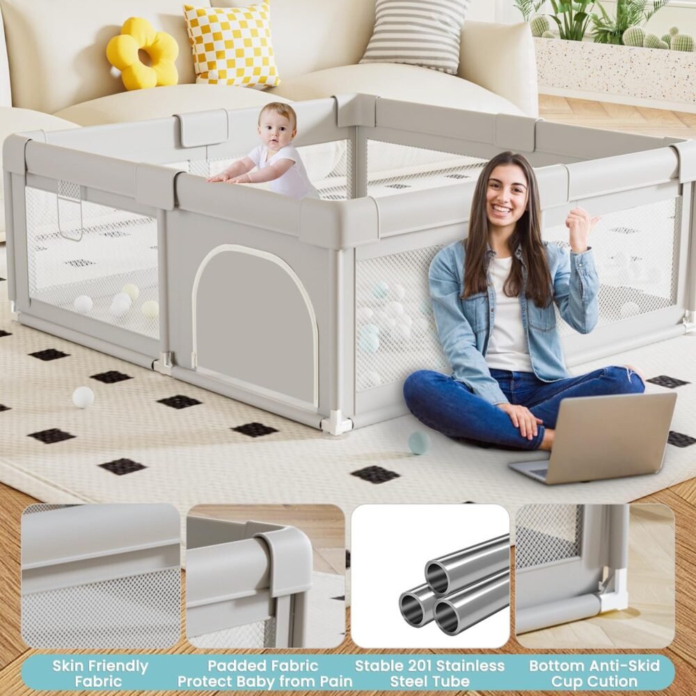 Baby Playpen 50x50 Inch – Safe Play Yard for Babies & Toddlers, Indoor/Outsdoor - Image 5