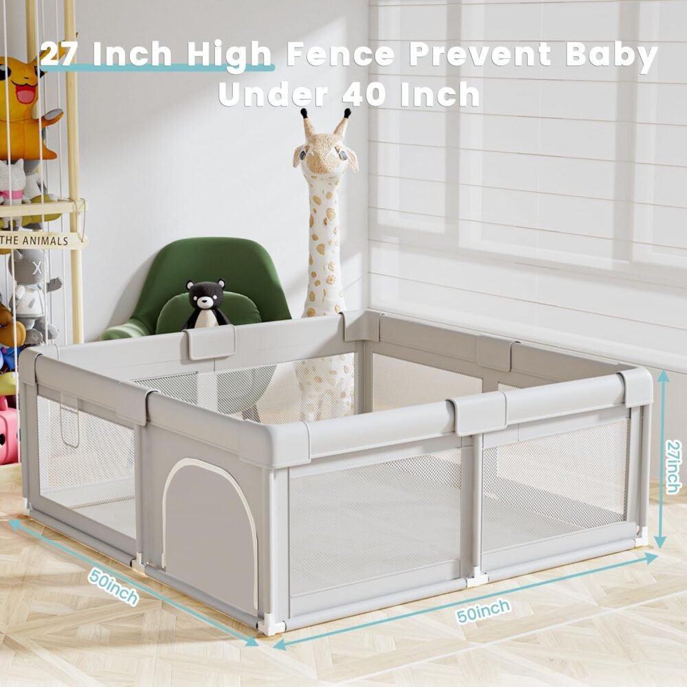Baby Playpen 50x50 Inch – Safe Play Yard for Babies & Toddlers, Indoor/Outsdoor - Image 6