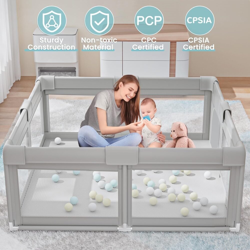 Baby Playpen 50x50 Inch – Safe Play Yard for Babies & Toddlers, Indoor/Outsdoor - Image 7