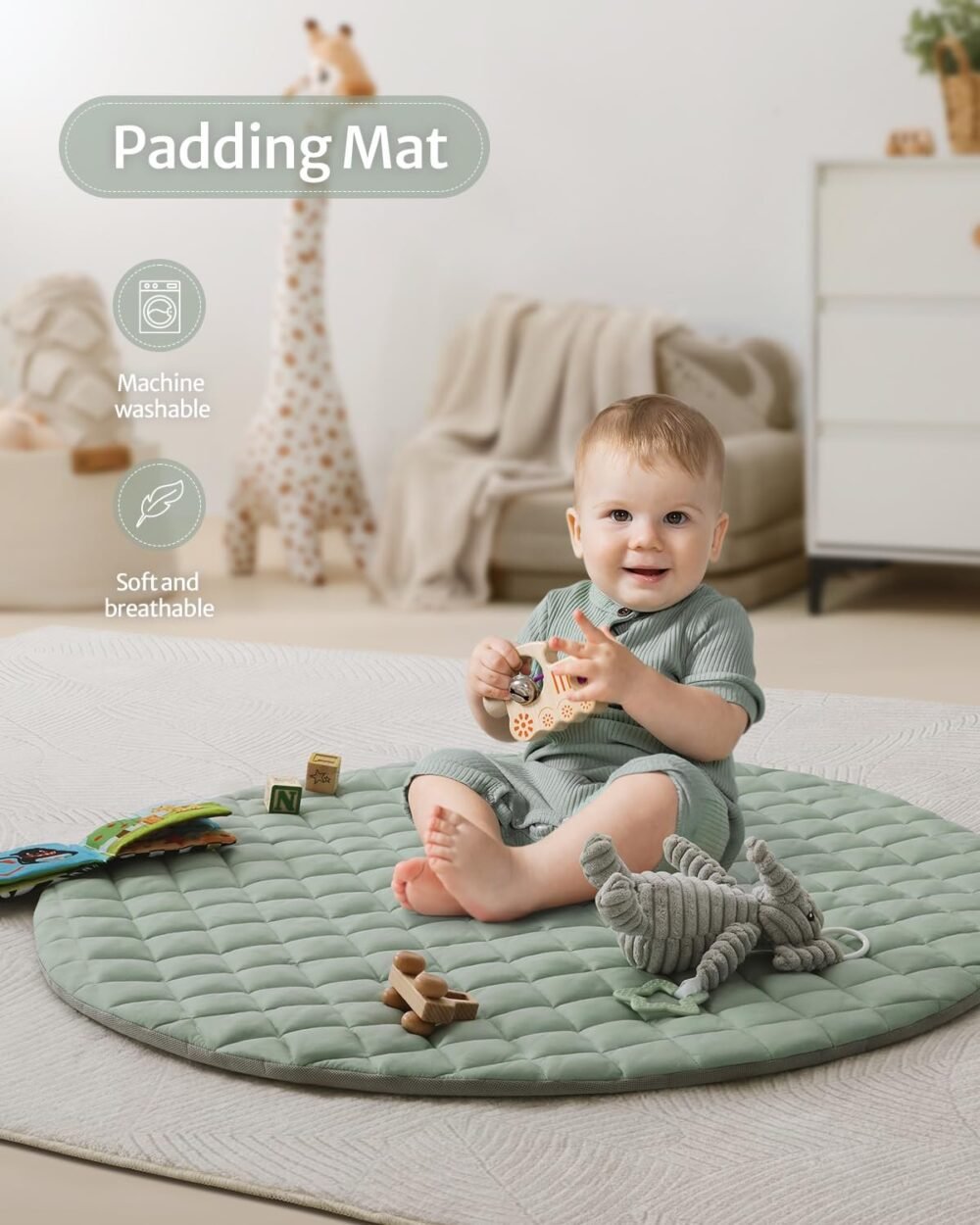 Diary Baby Play Gym Mat – Tummy Time Activity Mat with 6 Detachable Toys for Sensory & Motor Skill Development - Image 5